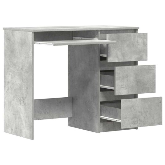 vidaXL Skrivebord betonggrå 90x45x76 cm sponplate vidaXL Skrivebord betonggrå 90x45x76 cm sponplate