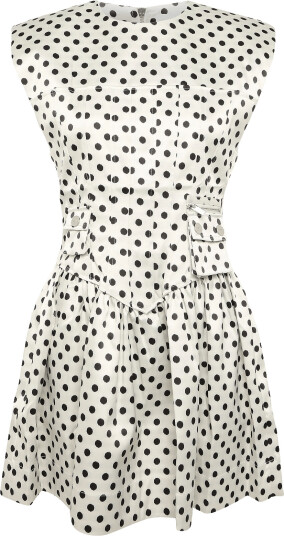 GANNI Printed Double Satin Corset Mini Dress White 40 GANNI Printed Double Satin Corset Mini Dress White 40