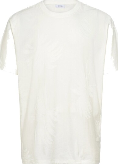 ONLY & SONS Onsmarco Life Reg Palm Jacquard Ss Tee   Cream   XXL