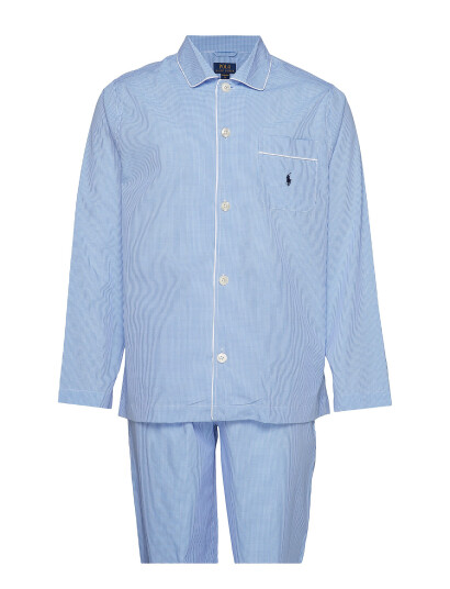 Polo Ralph Lauren Gingham Poplin Long Sleep Set - Blue - M Polo Ralph Lauren Gingham Poplin Long Sleep Set - Blue - M