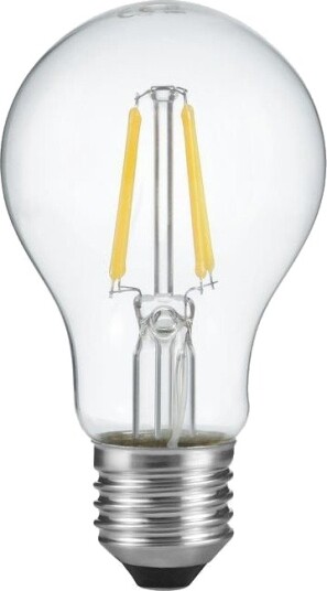 Spl E27 4W LED filamentpære med lyssensor   A60 470lm 2700K klart glass   Kulør : Varm