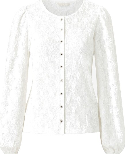 Ellos Collection Jerseybluse med puffermer Hvit