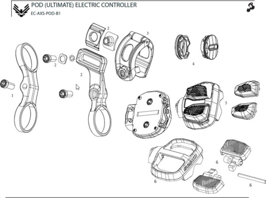 SRAM pedalklosser til SRAM AXS POD Ultimate Elektronisk Trigger, Høyre