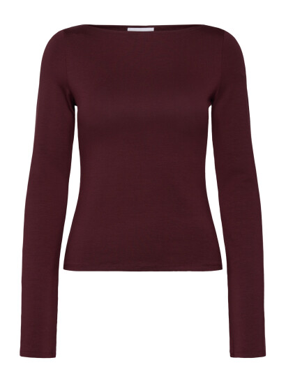 Weekday Soft Long Sleeve Top Burgundy XL