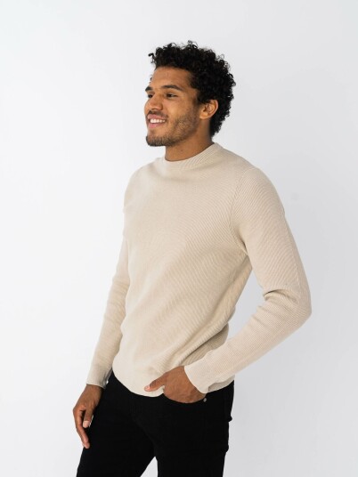 Only & Sons Phil Struc Reg Crew Neck Knit Beige XL