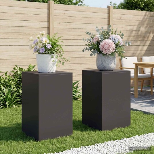 vidaXL Planteholder 2 pcs Svart 40 x 40 x 60 cm Stål