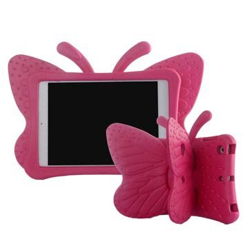 iPad Mini 2, iPad Mini 3 3D Shockproof Kids Deksel Sommerfugl Varm Rosa