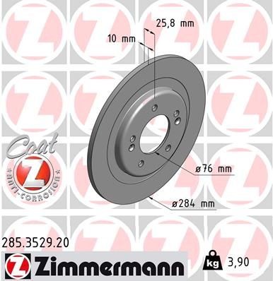Bremseskive ZIMMERMANN 285.3529.20