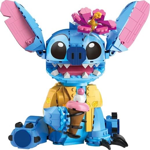 Leketøybyggesett - Byggbar Stitch-Figur Med Iskrem, Morsomt Sett For Barn Fra 9 År Og Oppover, Perfekt Gave Til Jenter, Gutter Og Fans-FQ-