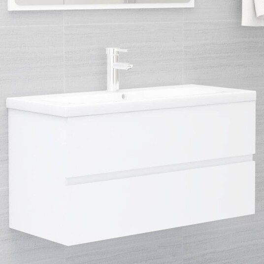 vidaXL Servantskap hvit 90x38,5x45 cm sponplate