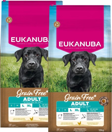 Eukanuba Grain Free Adult Large & Giant Chicken 2 X 12Kg Eukanuba Grain Free Adult Large & Giant Chicken 2 X 12Kg