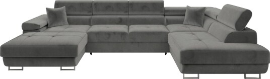 Gabina Sofa med Divan og Sjeselong 4 seter   Grå