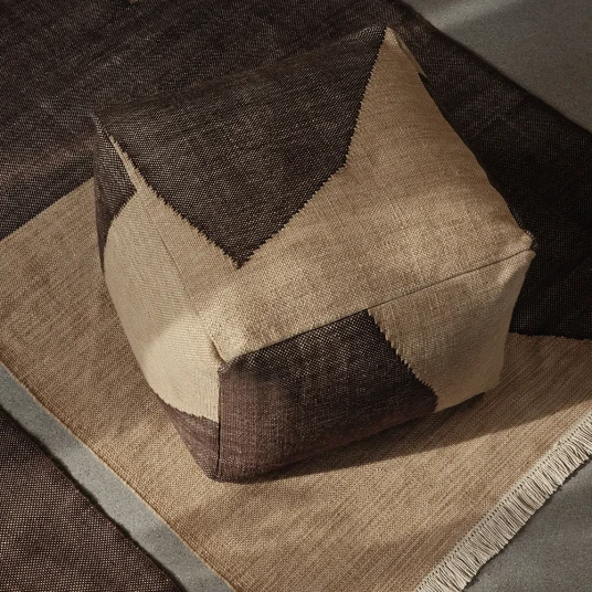 Ferm Living Forene Square Pouf Tan/Chocolate Ferm Living Forene Square Pouf Tan/Chocolate