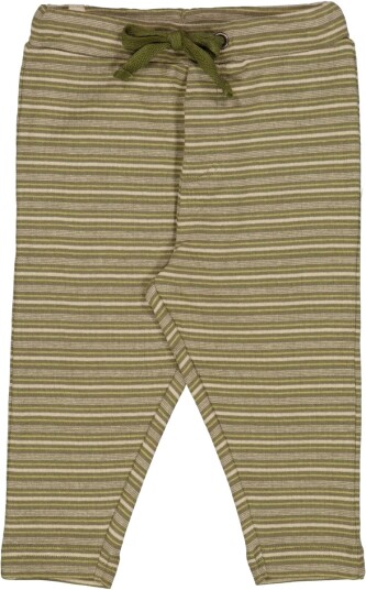 Wheat Soft Bukse Manfred Heather Green Stripe (80 / 1 år)