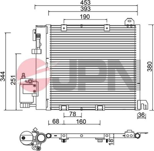 Kondensator, klimaanlegg JPN 60C9112-JPN