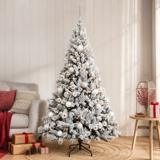 vidaXL Kunstig juletre med kuler 120 cm 150 LED-lys Varmhvit