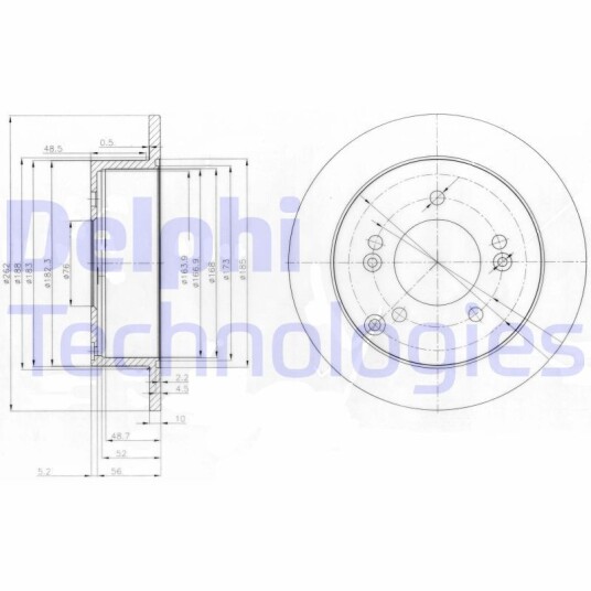 Bremseskive DELPHI BG3799 Bremseskive DELPHI BG3799