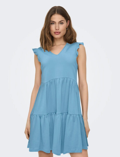 ONLY Onlmay Cap Sleev Fril Dress Jrs Noos - Blue - XS