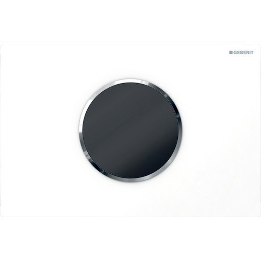 Geberit Sigma 10 Round Betjeningsplate, Berøringsfri, Batteridrift, Hvit/krom