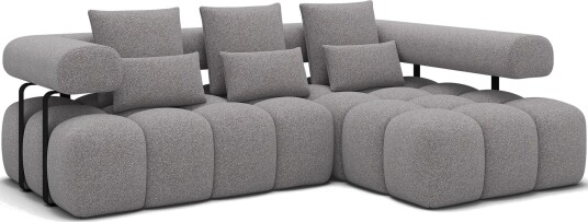 Levvi 3 seters boblete sovesofa med divan høyre Paolli 04