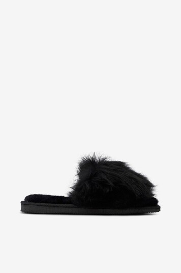 Shepherd   Tøffel Tessan slip on i saueskinn   Svart