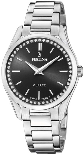 Festina Dameklokke F20583 4 Mademoiselle Sort/Stål Ø35 mm Festina Dameklokke F20583 4 Mademoiselle Sort/Stål Ø35 mm