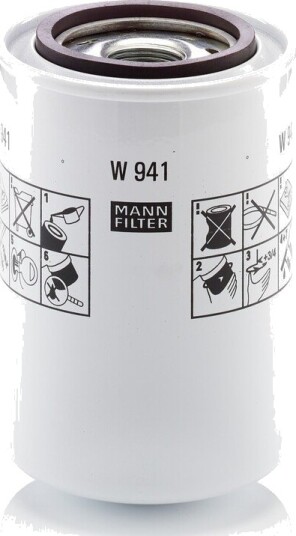 Filter, arbeidshydraulikk MANN-FILTER W 941 Filter, arbeidshydraulikk MANN-FILTER W 941
