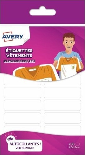 Avery Etvet36 Hvit Rektangel Permanent 13 X 45 Mm 2 Stykker 36 Stykker
