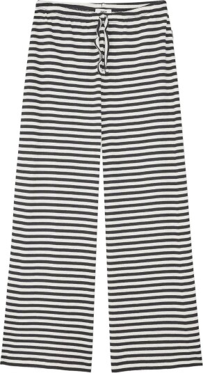 Mads Nørgaard 2X2 Cotton Stripe Verona Pants BLACK/VANILLA ICE 152