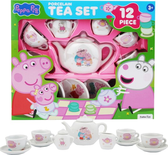 Gurli Gris Peppa Pig 12 Pcs Porcelain Tea Set Pink ONE SIZE Gurli Gris Peppa Pig 12 Pcs Porcelain Tea Set Pink ONE SIZE