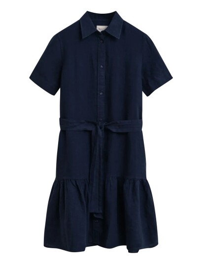 GANT Reg Linen Shirt Dress Navy 46