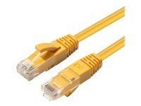 MicroConnect - Koblingskabel - RJ-45 (hann) til RJ-45 (hann) - 5 m - 5 mm - UTP - CAT 6a - halogenfri, innendørs, formstøpt, rund, uten hindringer - gul