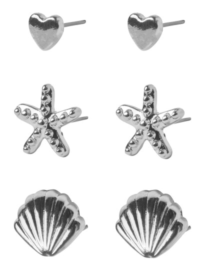 LMTD Nlfsea 3P Small Earrings |Silver |One Size
