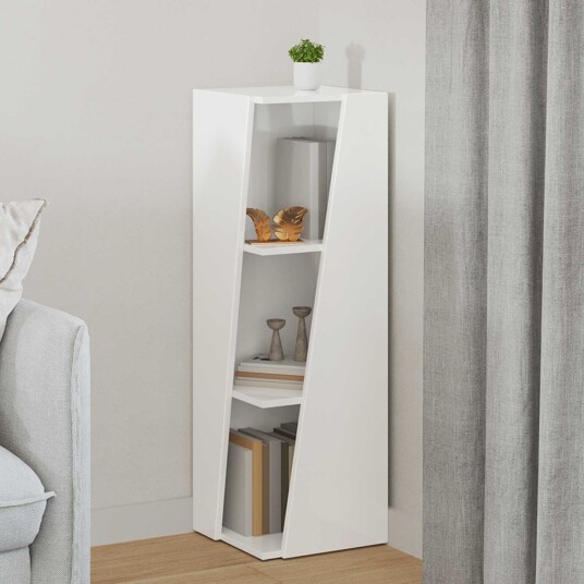 vidaXL Sidehylle Høyglanset hvit 33 x 32 x 100,5 cm Konstruert tre