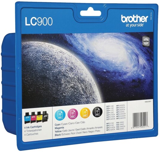 Brother blekkpatroner LC-900VAL Cyan Magenta Gul Sort