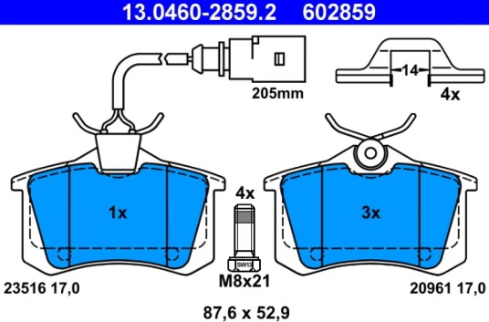 Bremseklosser ATE 13.0460 2859.2