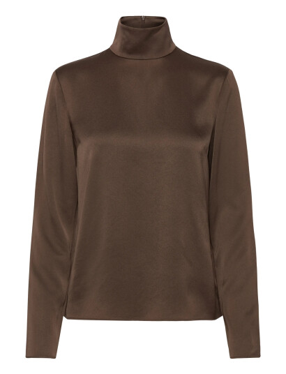 Filippa K Turtleneck Satin Blouse - Brown - 36 Filippa K Turtleneck Satin Blouse - Brown - 36