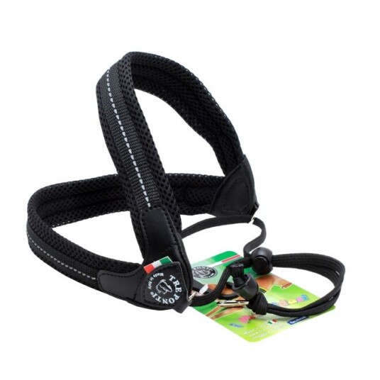 Tre Ponti Hundesele Mesh 2,5 i Svart med Bånd - Ergonomisk og Pustende
