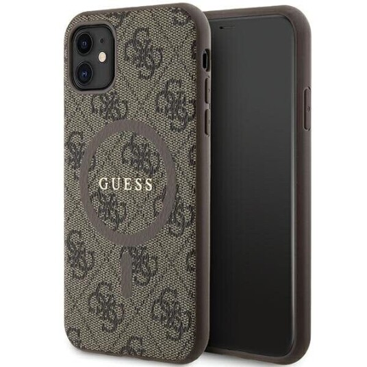 Etui Guess 4G Collection Leather Metal Logo Magsafe Na Iphone 11 / Xr - Brązowe