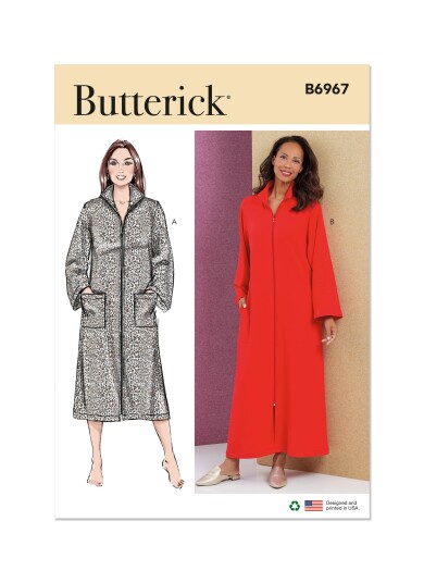 Butterick 6967 Morgenkåpe Til Dame Aa Xs S M L Xl