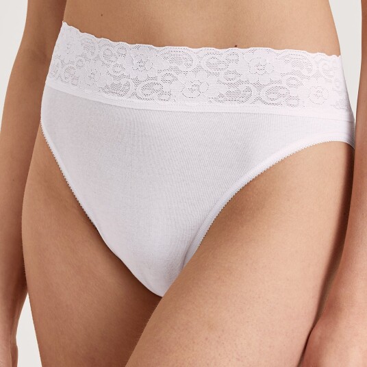 Calida Truser 2P Lycraspitze Panty Hvit bomull Small Dame