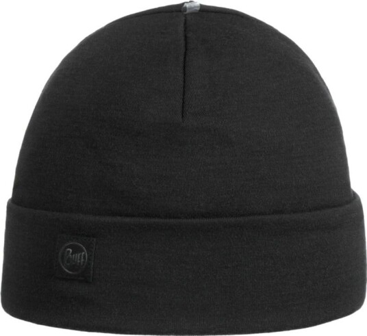 Buff Heavyweight Merino Wool Hat Loose OneSize, Solid Black