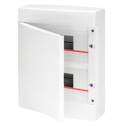 Gewiss Fordelingsskap 24 Moduler Med Jordskinne Hvit Front IP40 GW40067BS