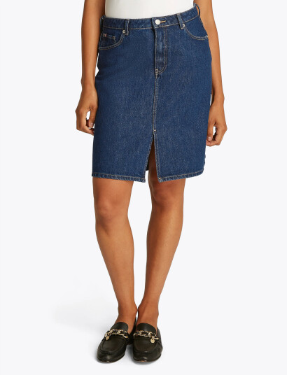 Tommy Hilfiger Dnm Knee Straight Skirt Rw Ace - Blue - 34