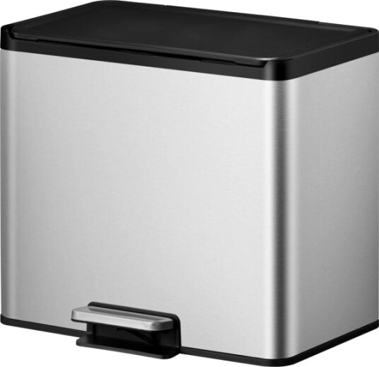 Pedalbøtte Eko Essential Matt Stål 2 Rom 20+9 Liter Med Innerbøtte I Plast Og Lokk Med Myk Lukking For ...