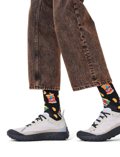 Happy Socks Chips Bag Sock - Black - 41-46