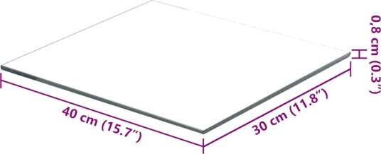 vidaXL Hyllepanel klart glass 40x30 cm vidaXL Hyllepanel klart glass 40x30 cm