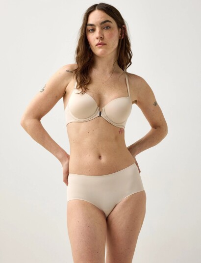 Lindex Lilja T Shirt Bra With Front Closure   Beige   85 D