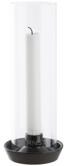 Ernst Lysestake Mørkegrå med Glassylinder Høyde 23,5 cm Ernst Lysestake Mørkegrå med Glassylinder Høyde 23,5 cm