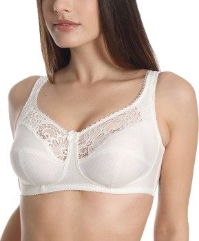 sassa BH Classic Soft Bra With Lace Benhvit polyamid C 95 Dame